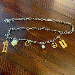 Moschino by redwall gold chain belt with charms